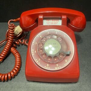 Vintage red rotary phone ☎️ Bell decor prop telephone vintage vtg
